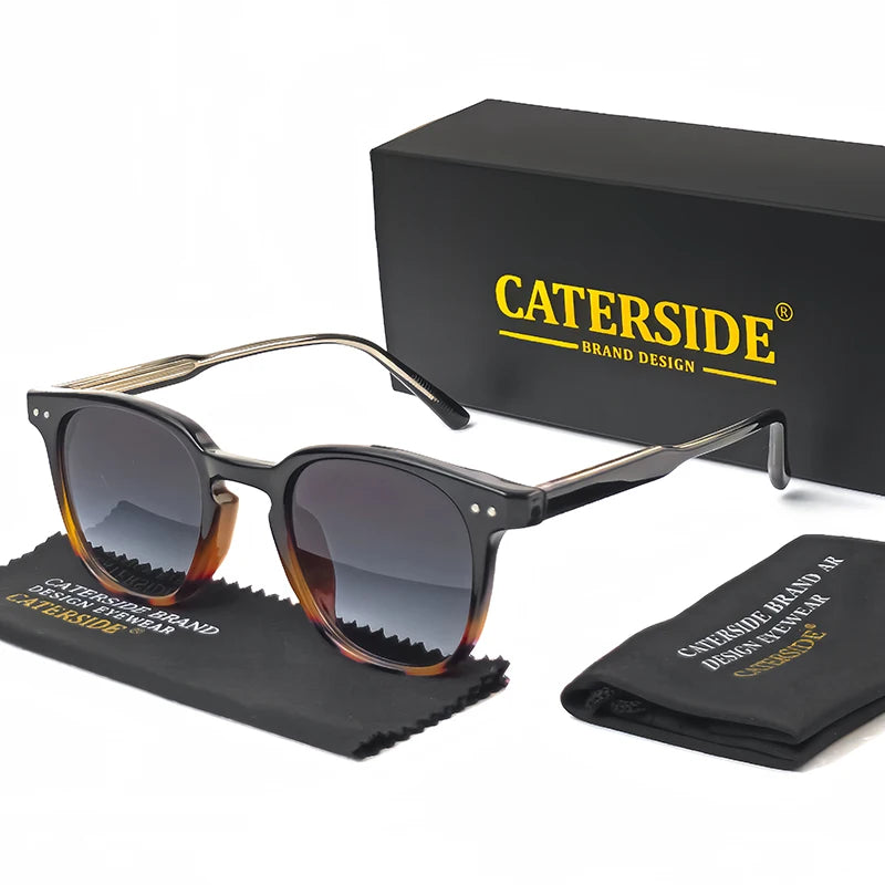 kit do Óculos de sol redondo Pipa com armação leve e proteção UV400 havana