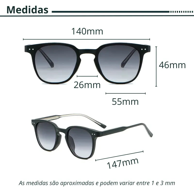 Medidas do Óculos de sol redondo Pipa com armação leve e proteção UV400