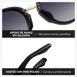 Detalhes do Apoio e da Haste do Óculos Cannes Polarizado UV400