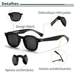 Detalhes do Óculos de sol Sancho retrô quadrado 