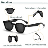 Detalhes do Óculos de sol Sancho retrô quadrado 