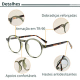 Detalhes do Óculos de grau Flux retrô redondo