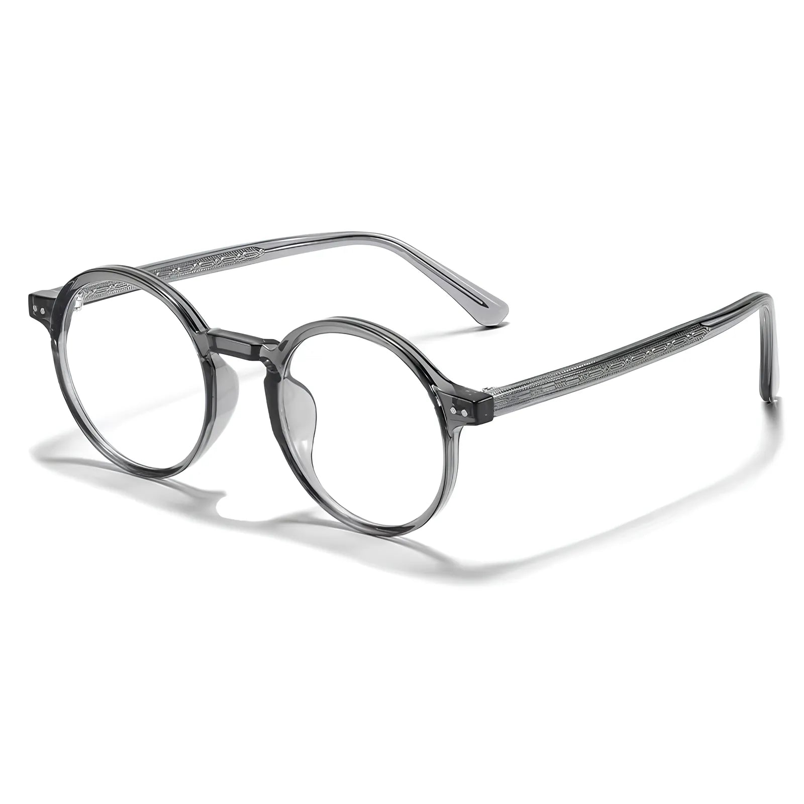 Óculos de grau Flux retrô redondo cinza