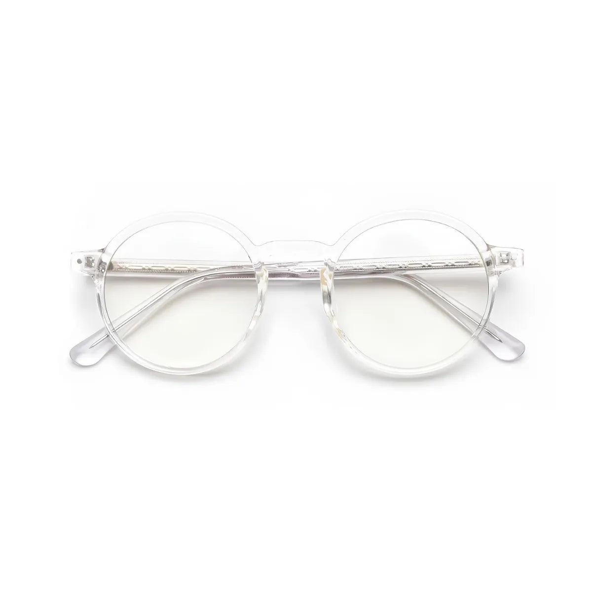 Óculos de grau Flux retrô redondo transparente frontal