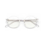 Óculos de grau Flux retrô redondo transparente frontal