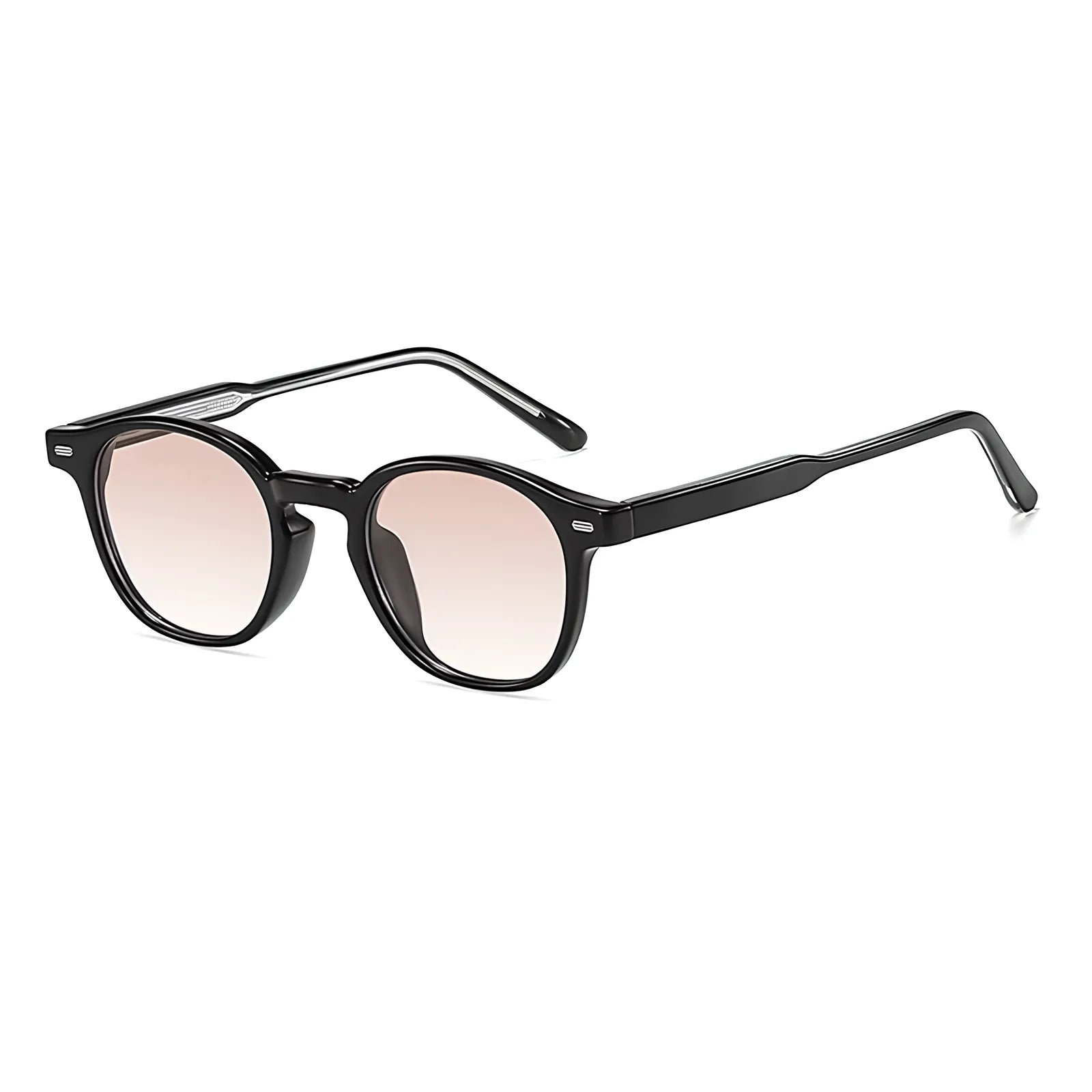 Óculos Ipanema Polarizado – Lateral, Armação Preta com Lentes Rosé Degradê