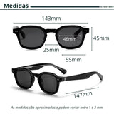 Medidas do Óculos de sol Sancho retrô quadrado 
