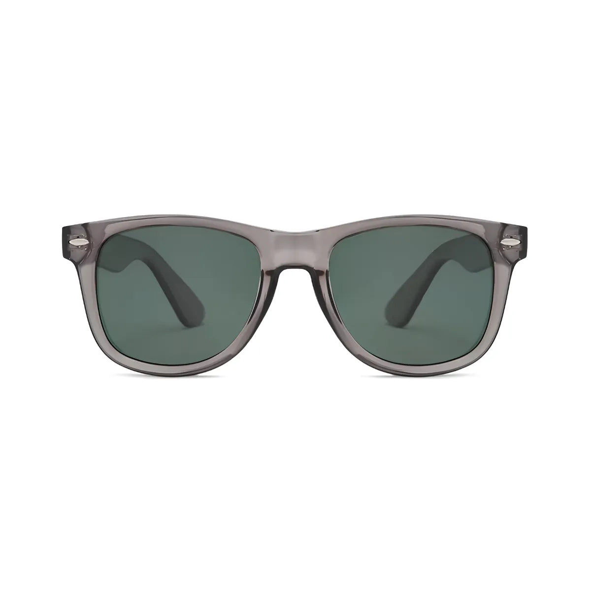 Óculos Aster Polarizado UV400 - Frontal - Armação Cinza com Lentes Verdes