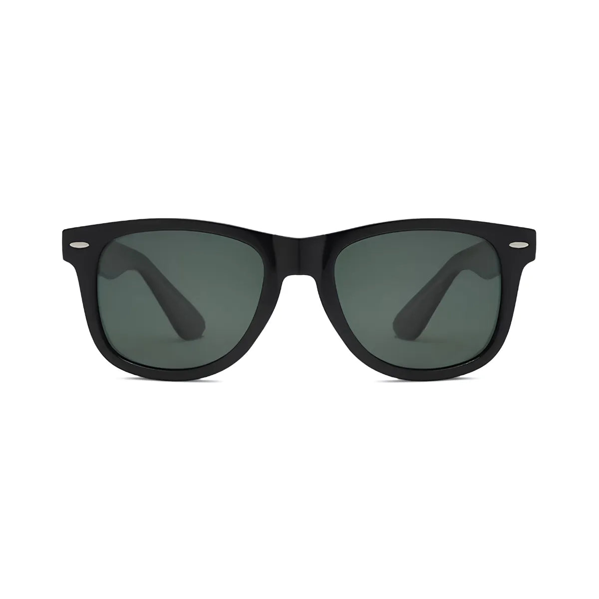 Óculos Aster Polarizado UV400 - Frontal - Armação Preta com Lentes Verdes