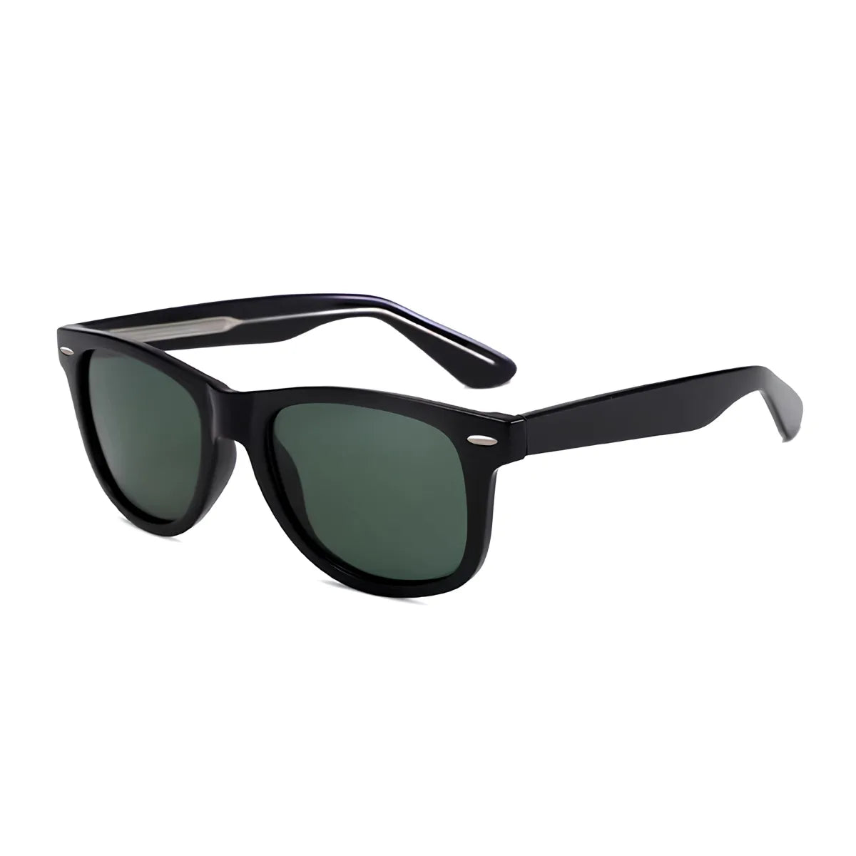 Óculos Aster Polarizado UV400 - Lateral - Armação Preta com Lentes Verdes