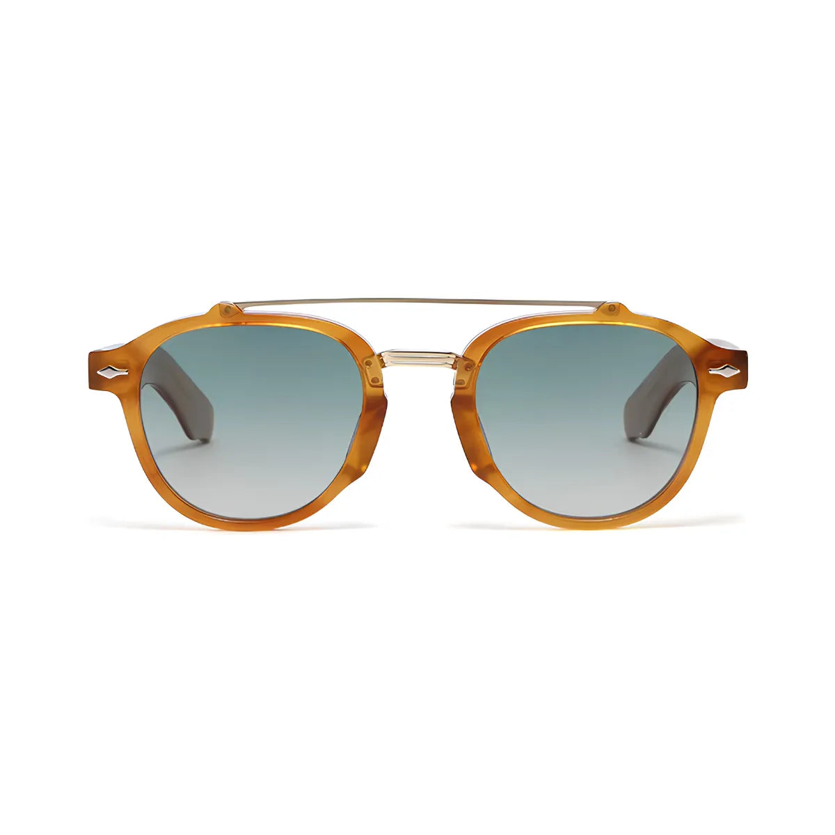 Óculos Cannes Polarizado Laranja com Lentes Verdes Visto de Frente
