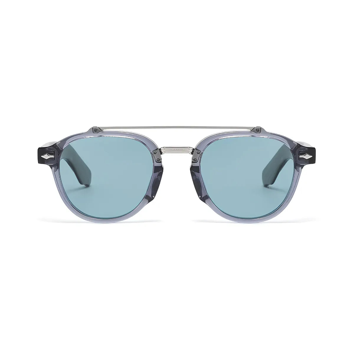 Óculos Cannes Polarizado Cinza com Lentes Azuis Visto de Frente