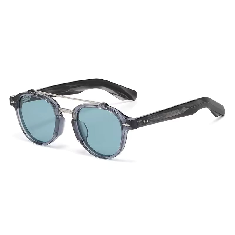 Óculos Cannes Polarizado Cinza com Lentes Azuis - Visto de Lado