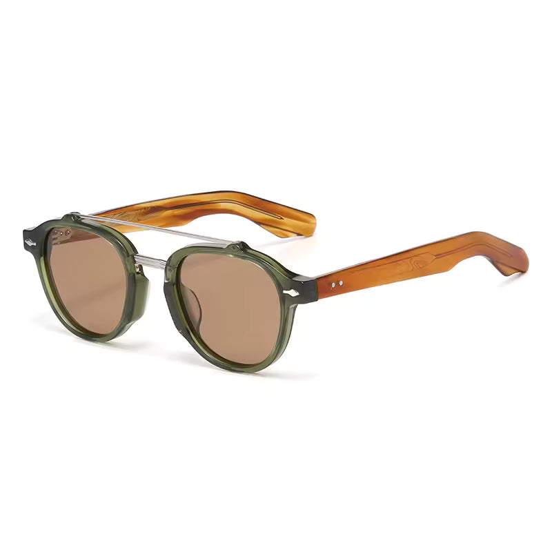 Óculos Cannes Polarizado Verde com Lentes Marrons Visto de Lado