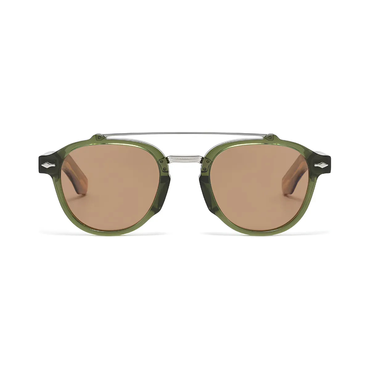 Óculos Cannes Polarizado Verde com Lentes Marrons visto de frente