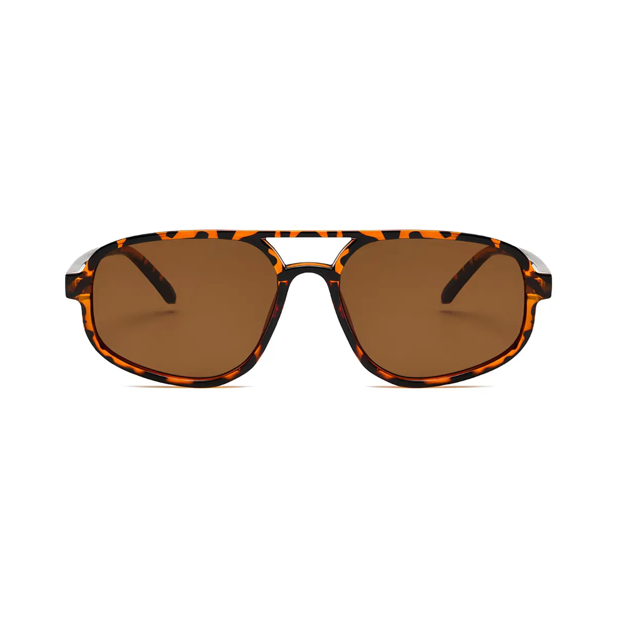 Óculos Essenza – Frontal, Armação Leopardo com Lentes Marrons