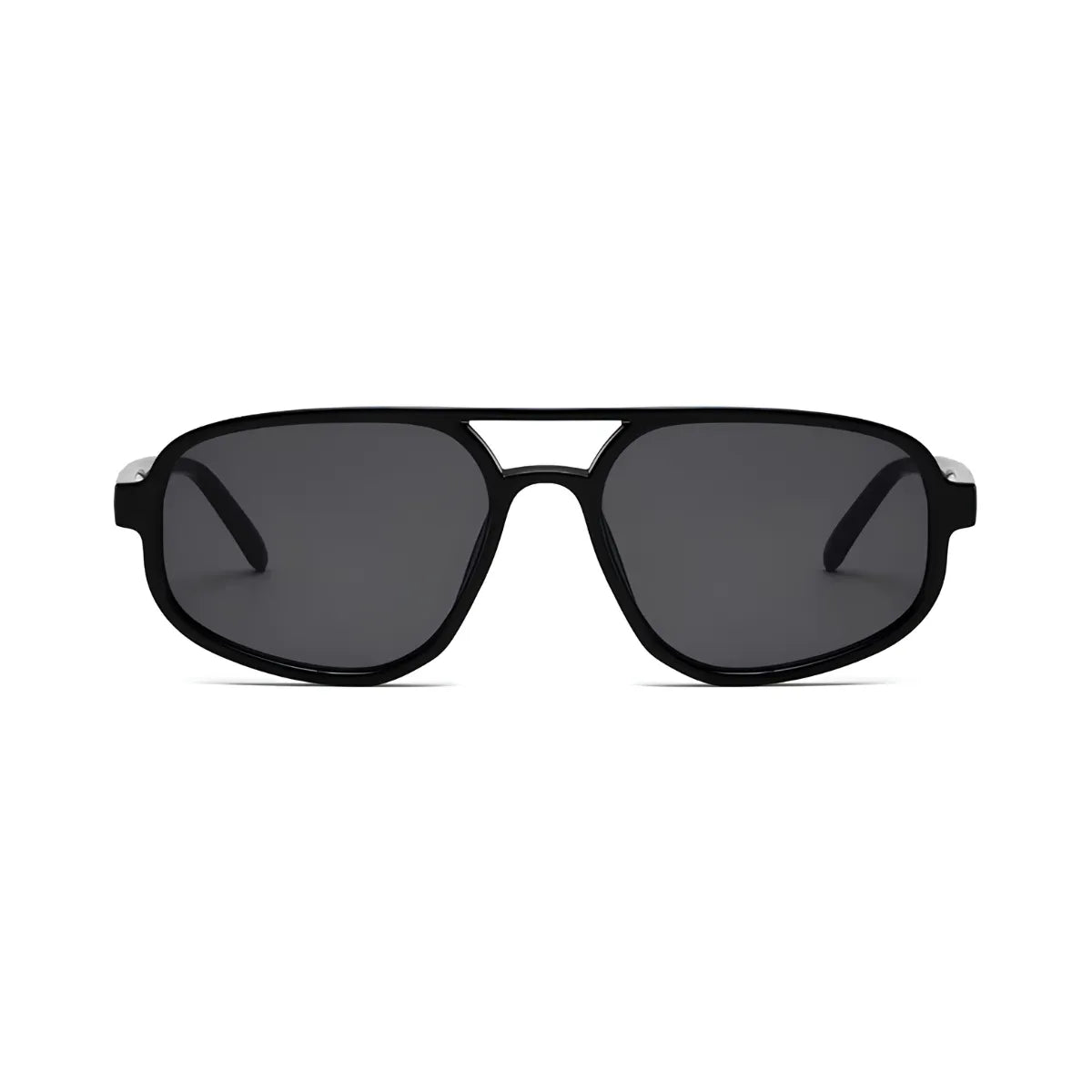 Óculos Essenza – Frontal, Armação Preta com Lentes Cinzas