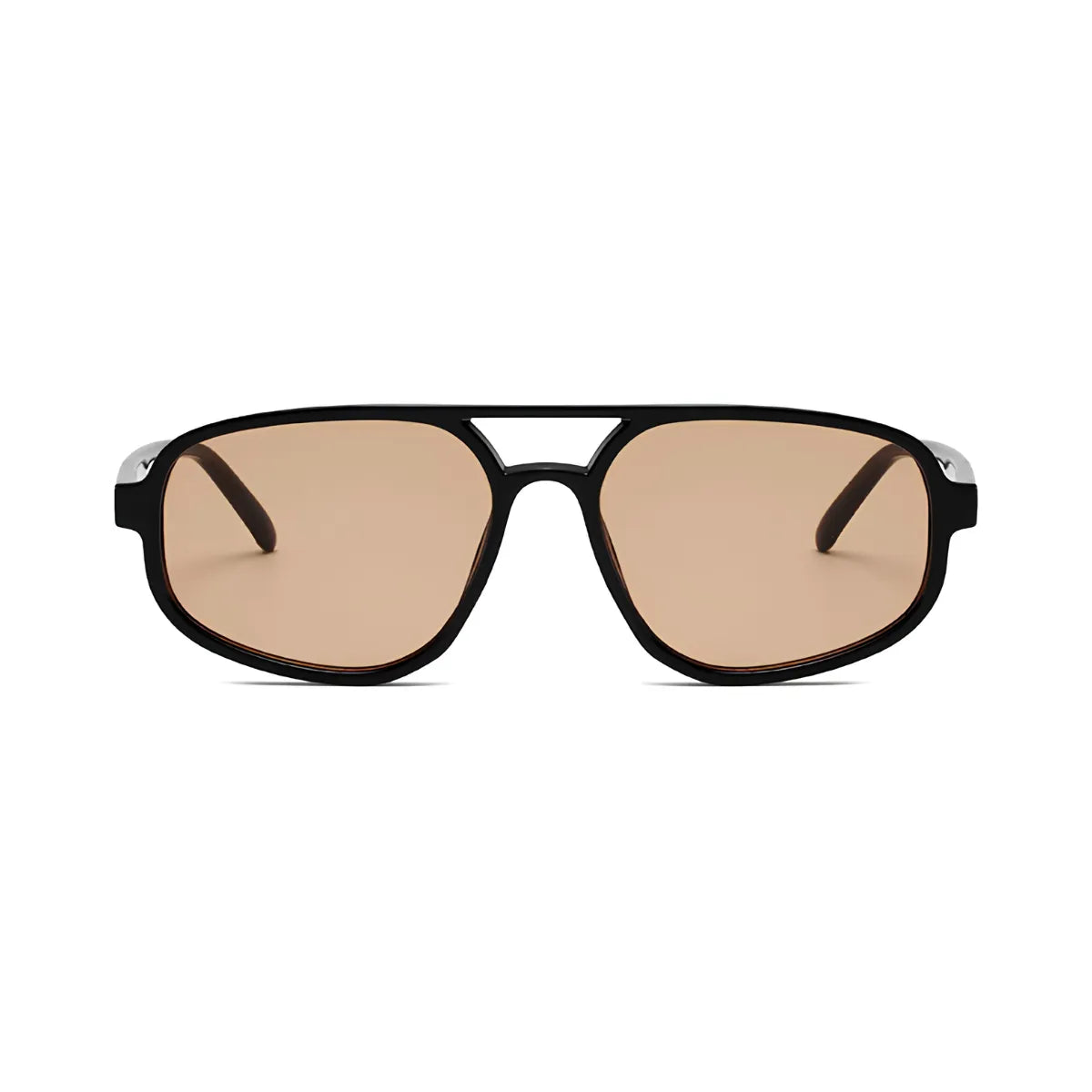 Óculos Essenza – Frontal, Armação Preta com Lentes Marrons