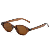 Óculos Jari – lateral, armação marom com lentes marrons