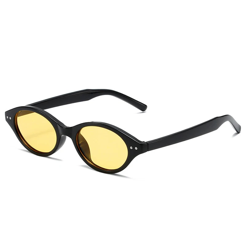 Óculos Jari – lateral, armação preta com lentes amarelas