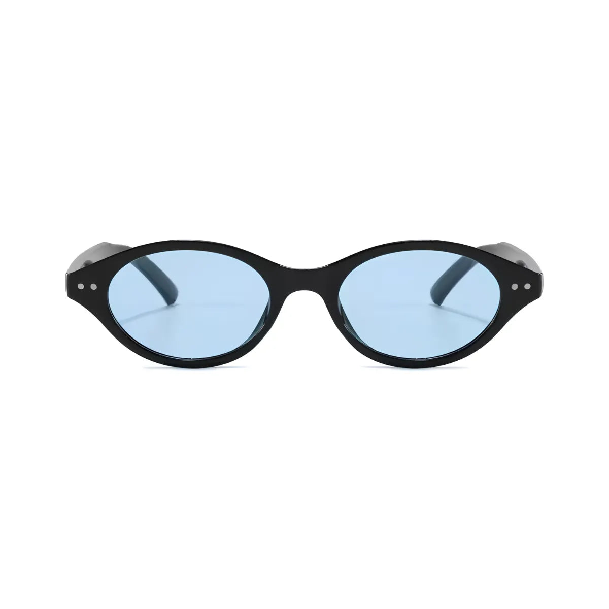 Óculos Jari – Frontal, Armação Preta com Lentes Azuis