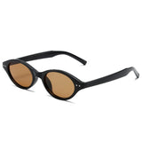Óculos Jari – lateral, armação preta com lentes marrons