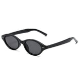Óculos Jari – lateral, armação preta com lentes cinzas
