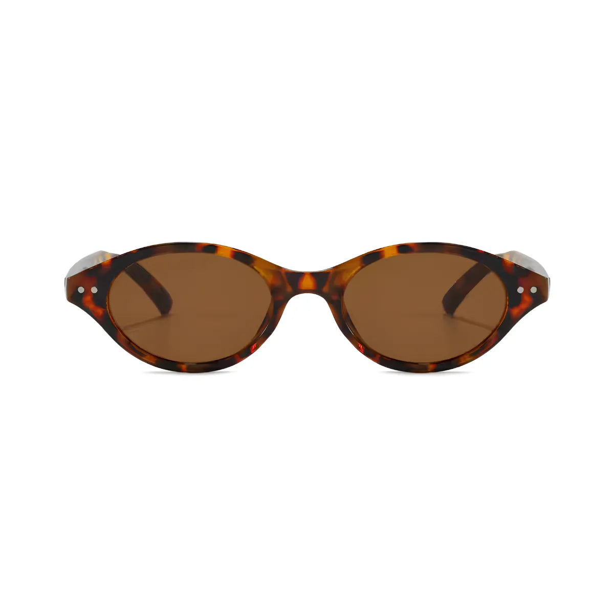 Óculos Jari – Frontal, Armação Leopardo com Lentes Marrons