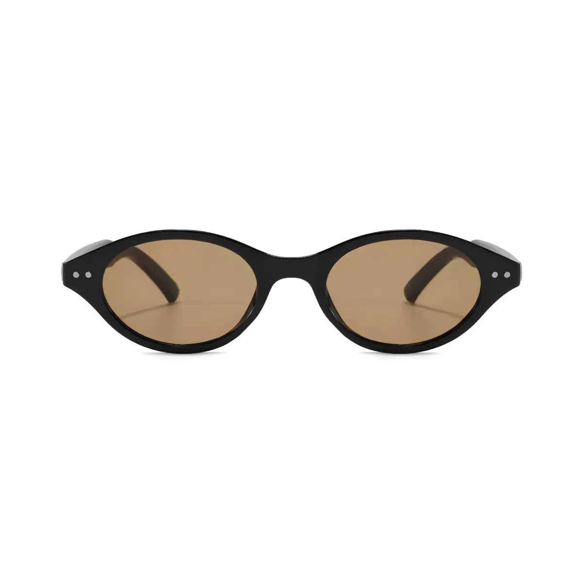 Óculos Jari – Frontal, Armação Preta com Lentes Marrons