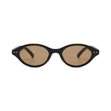 Óculos Jari – Frontal, Armação Preta com Lentes Marrons