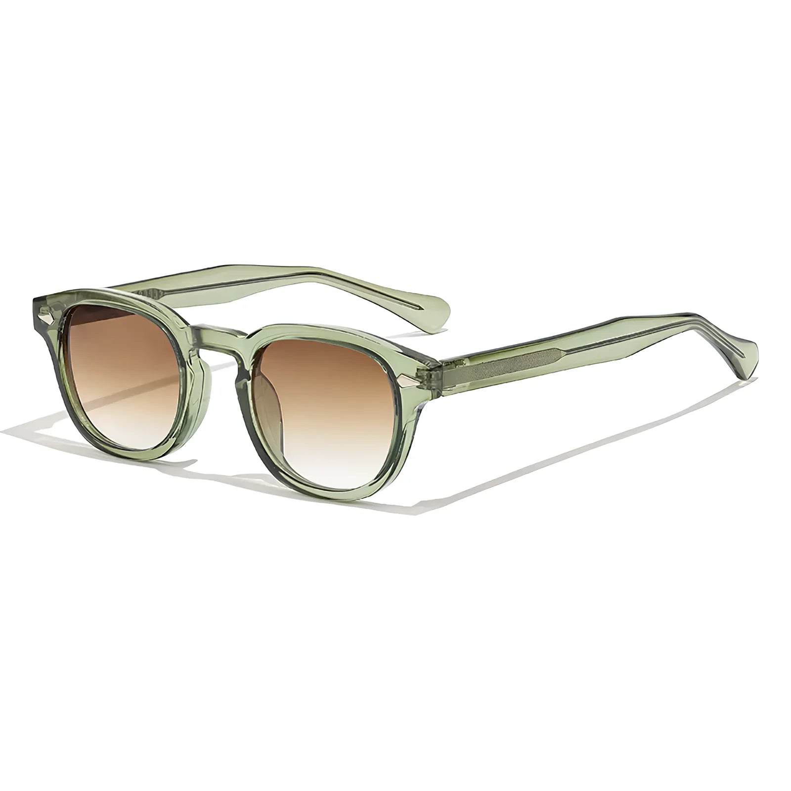 Óculos Maresias – lateral, armação verde com lentes marrons