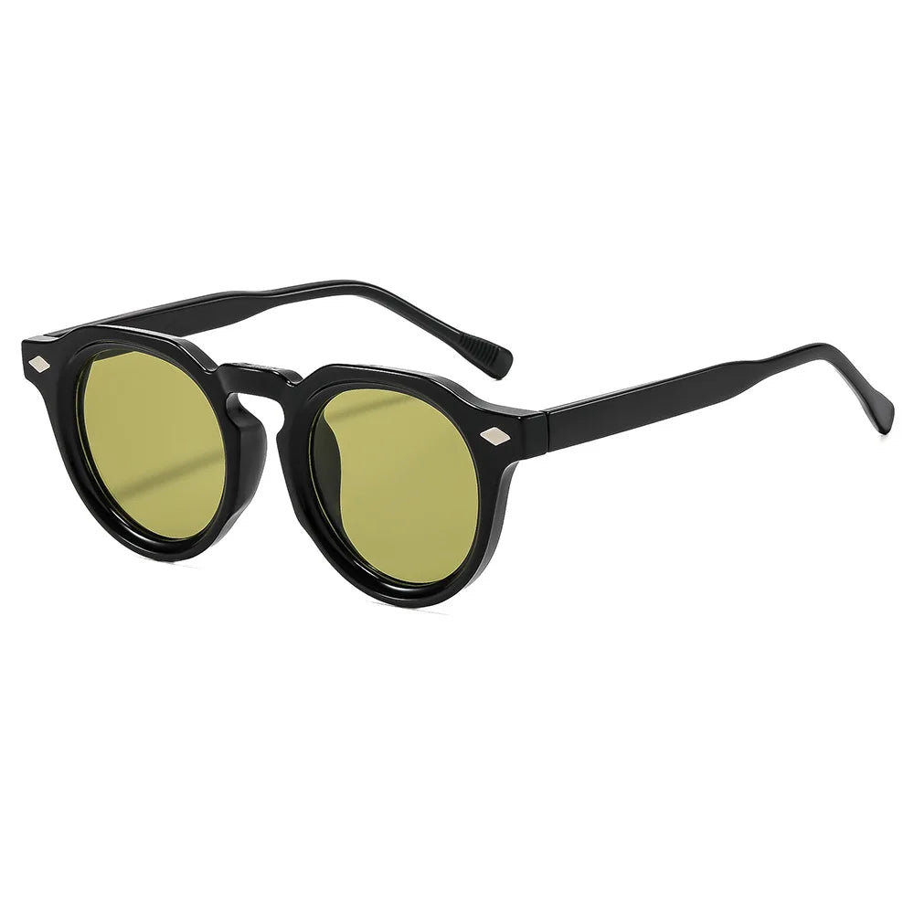 Óculos Positano – Frontal, Armação Preta com Lentes Verde Oliva
