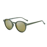 Óculos Rio Polarizado – lateral, armação verde militar com lentes douradas espelhadas