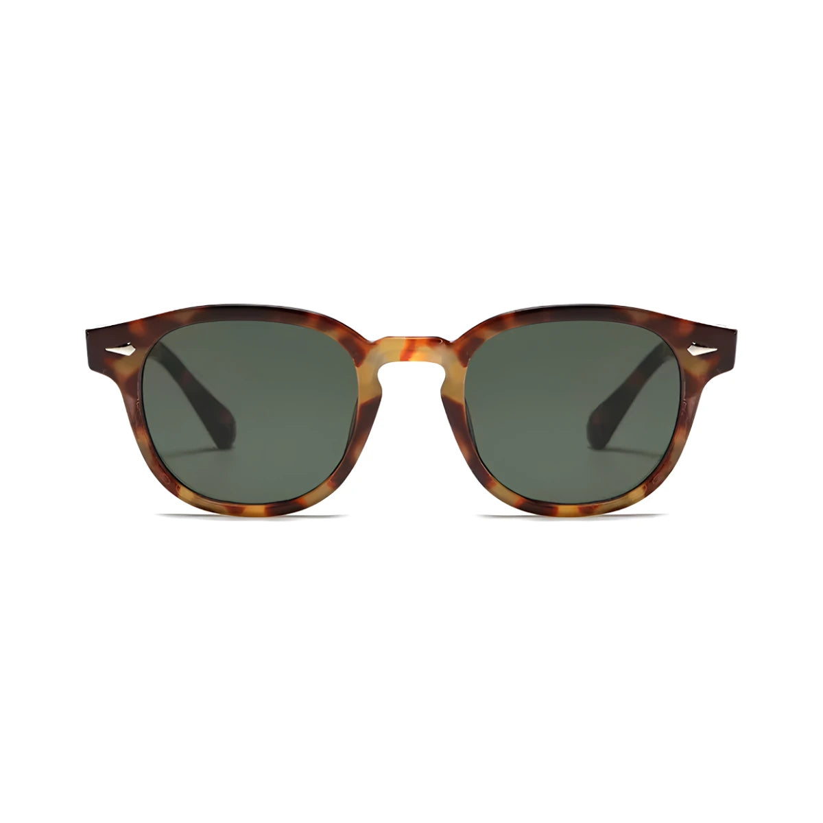 Óculos Riviera UV400 Leopardo com Lentes Verdes Visto de Frente