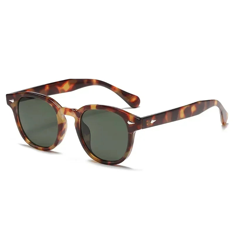 Óculos Riviera UV400 Leopardo com Lentes Verde Visto de Lado