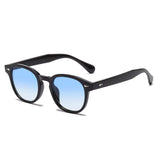 Óculos Riviera UV400 Preto com Lentes Azuis Visto de Lado