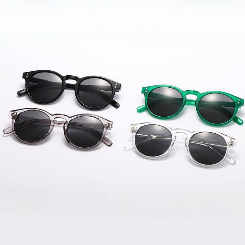 Óculos Vintage Lud – Frontais, preto, verde, cinza e transparente