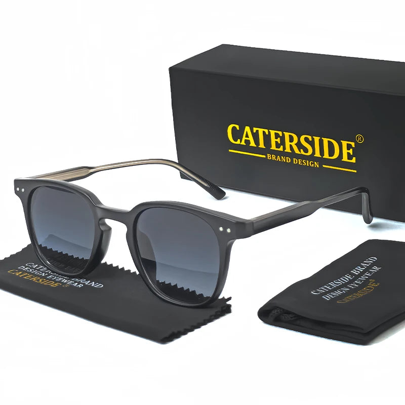 Kit do Óculos de sol redondo Pipa com armação leve e proteção UV400 Cinza Degradê