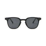 Óculos de sol redondo Pipa com armação leve e proteção UV400 Preto - Frontal